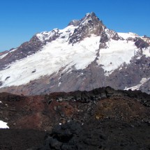 Crater of Volcan Antuco with Sierra Velluda, 3585 meters high